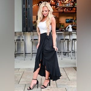 Leopard Print Wrap Maxi Skirt